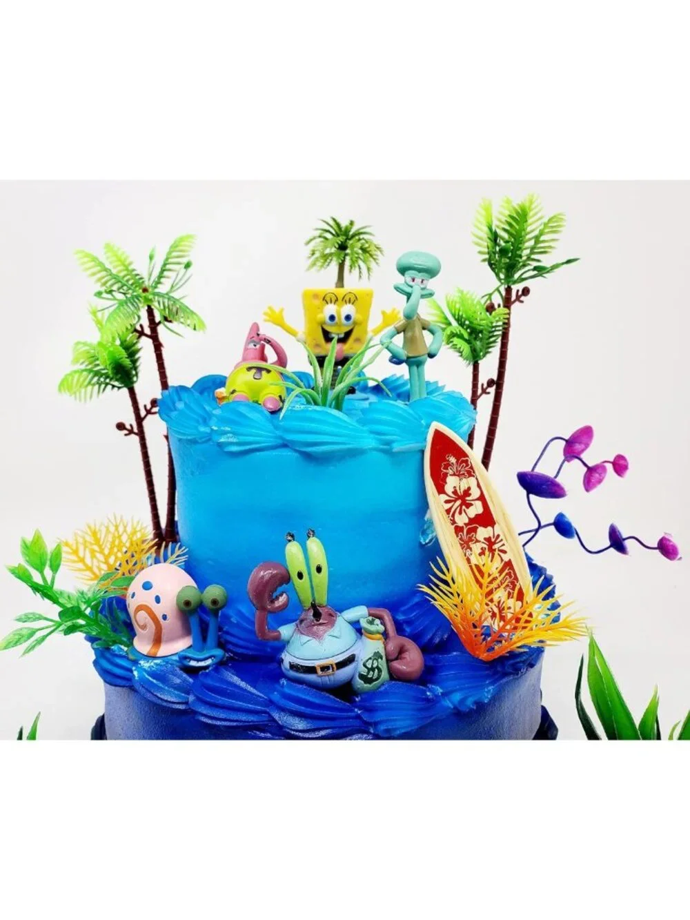 Colorful Spongebob Cake Topper Set for Birthday Parties - 12 Fun Figures